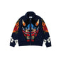 Sweat-shirt zippé Demon Knit bleu (M) - JIRISU 