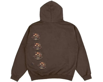 Sweat à capuche “Utopia” merch marron (M) - JIRISU 