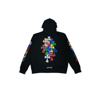 Sweat à capuche Croix Multicolores Cemetery Hoodie noir - JIRISU 