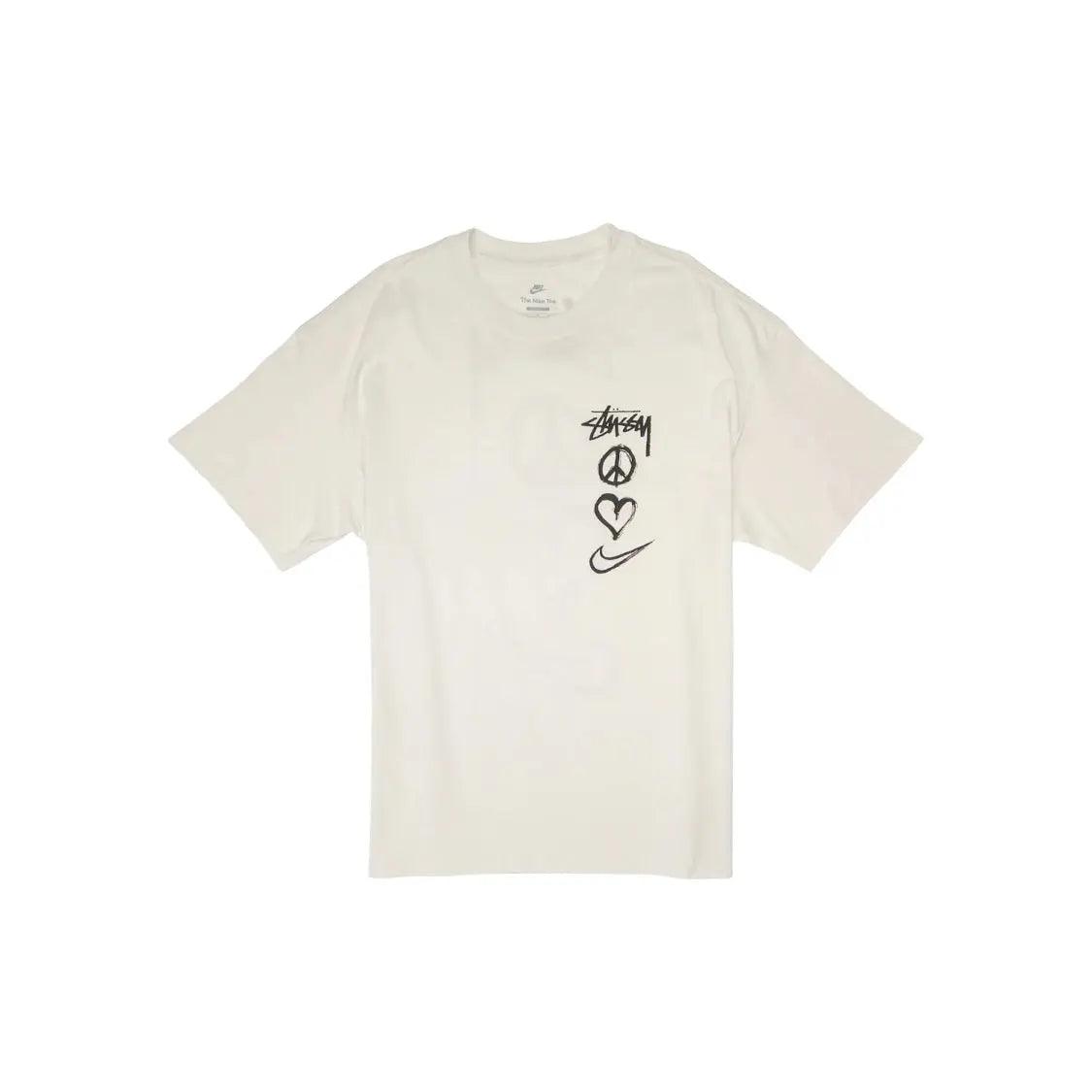 T-shirt Peace,Love Swoosh coloris blanc crème - JIRISU 