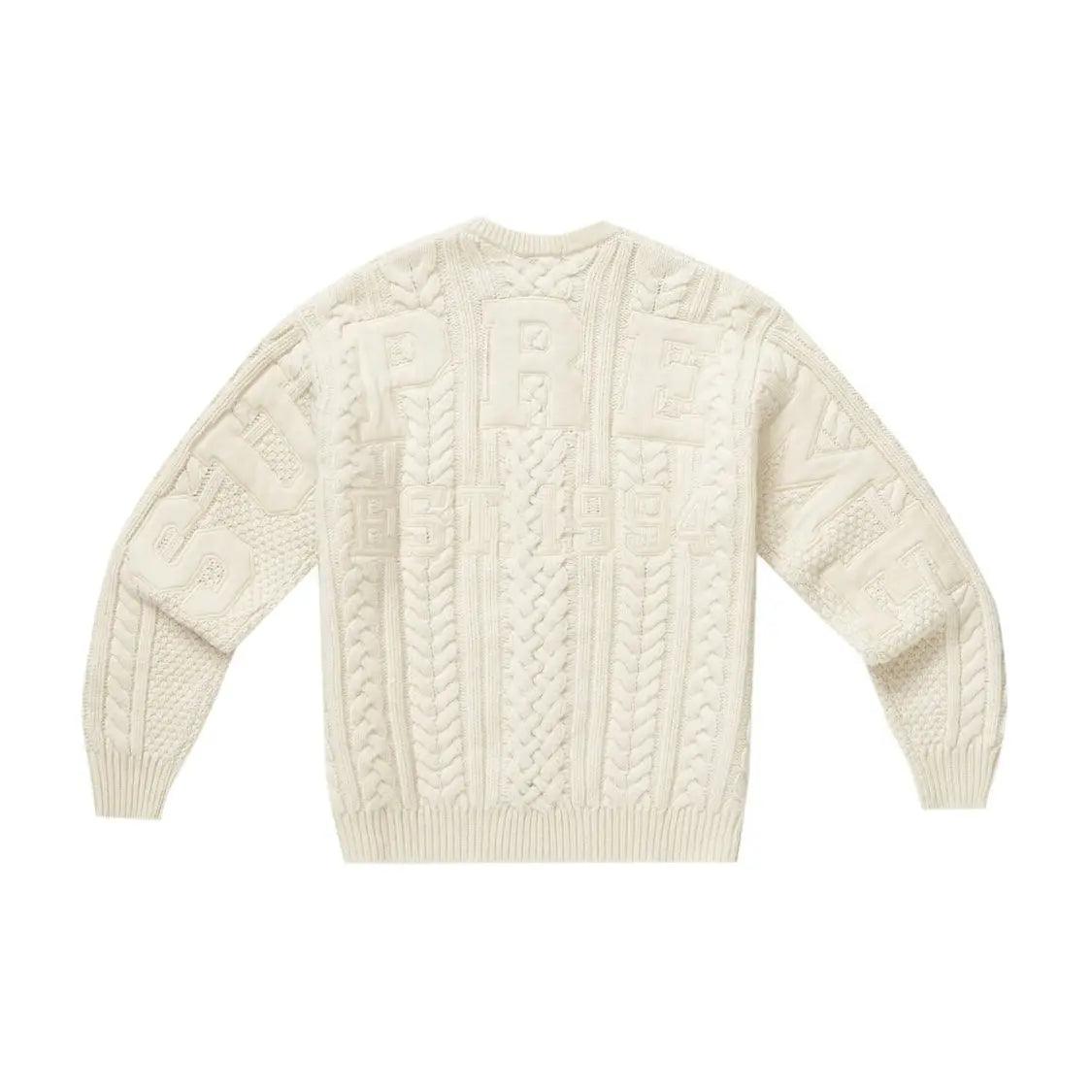 Pull Appliqué câble Knit sweater coloris ivoire (M) - JIRISU 