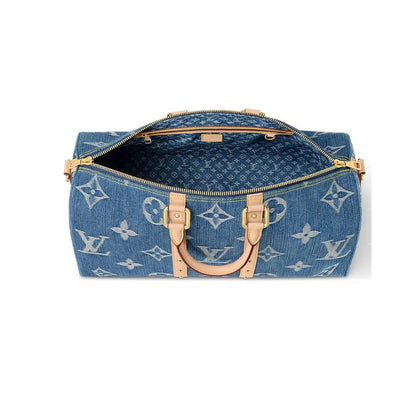 Sac Bandoulière Bleu Denim LV 45 à motifs monogramme - JIRISU 