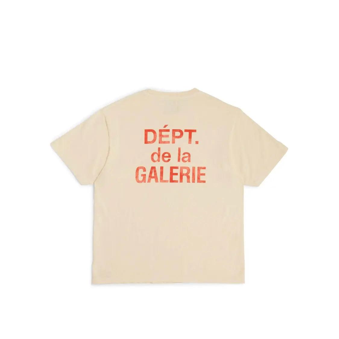 T-shirt logo français crème orange (S) - JIRISU 